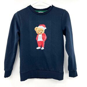 Denim & Flower Ricky Singh Christmas Bear Kid's Navy Sweatshirt Size 11/12